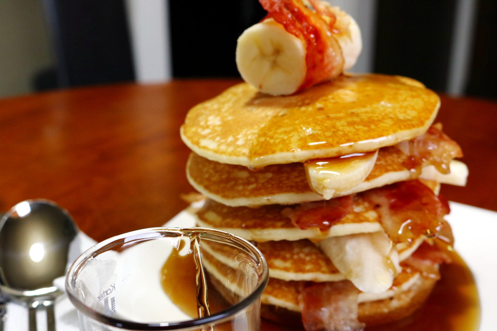 Banana Bacon Pancakes with Runamok Maple Syrup Banana Bacon Pancakes with Runamok Maple Syrup
