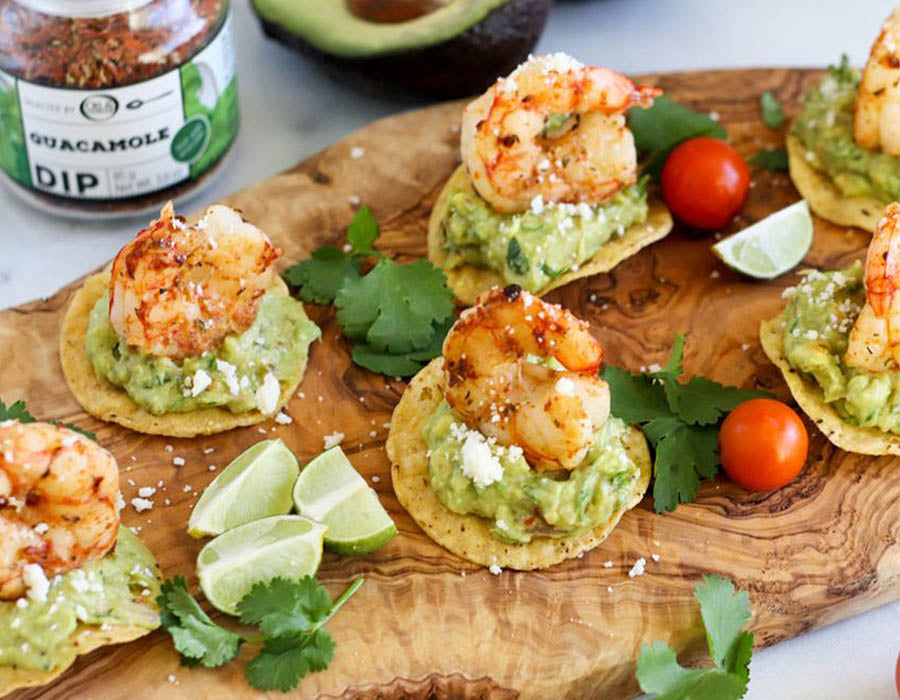 Grilled Shrimp Tostada Bites Grilled Shrimp Tostada Bites