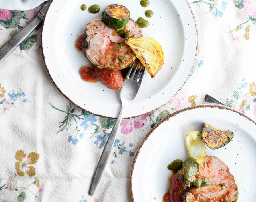 Roasted Lamb with Ratatouille Roasted Lamb with Ratatouille