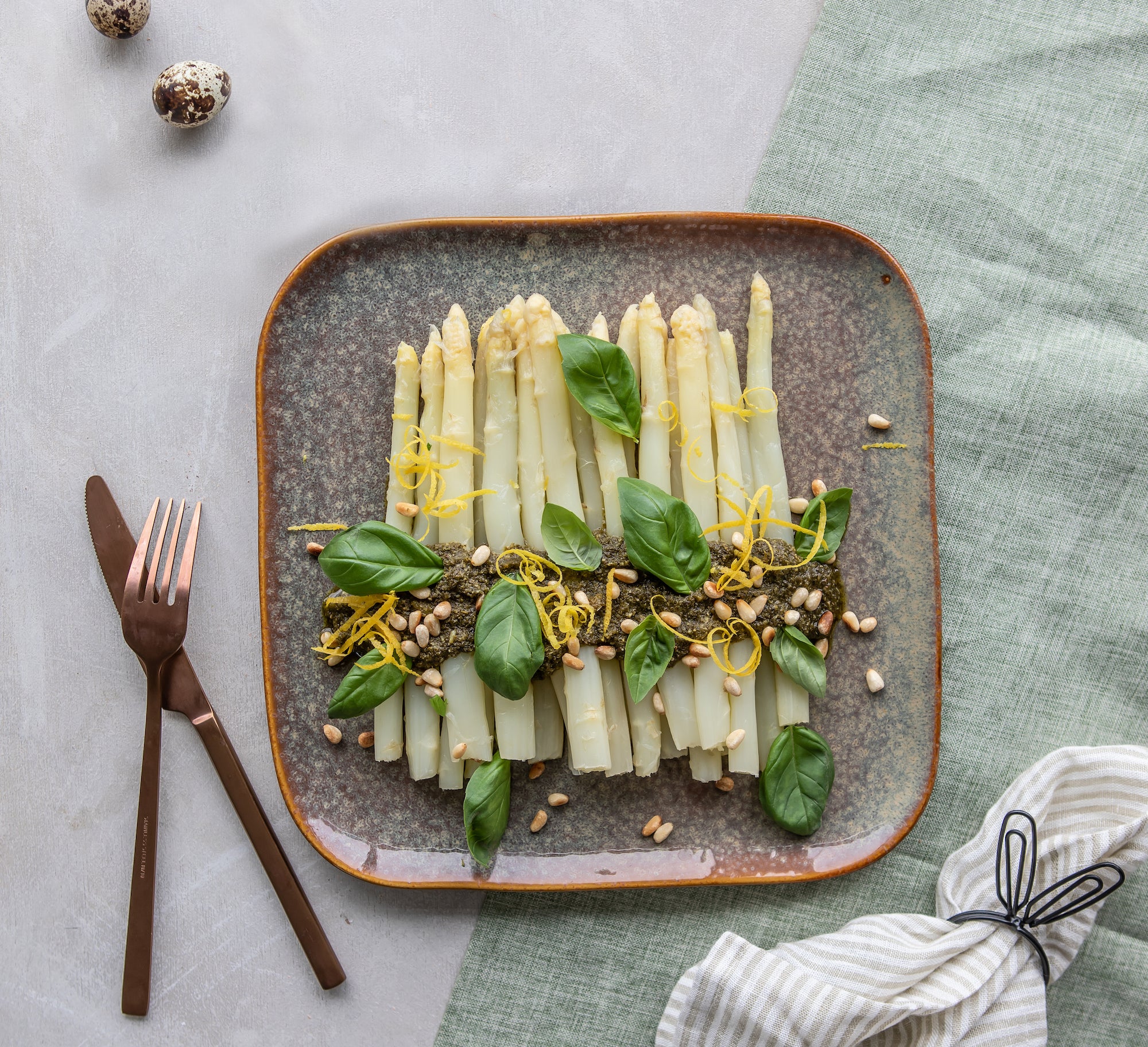 White Asparagus with Lemon Pesto & Lemon Olive Oil White Asparagus with Lemon Pesto & Lemon Olive Oil