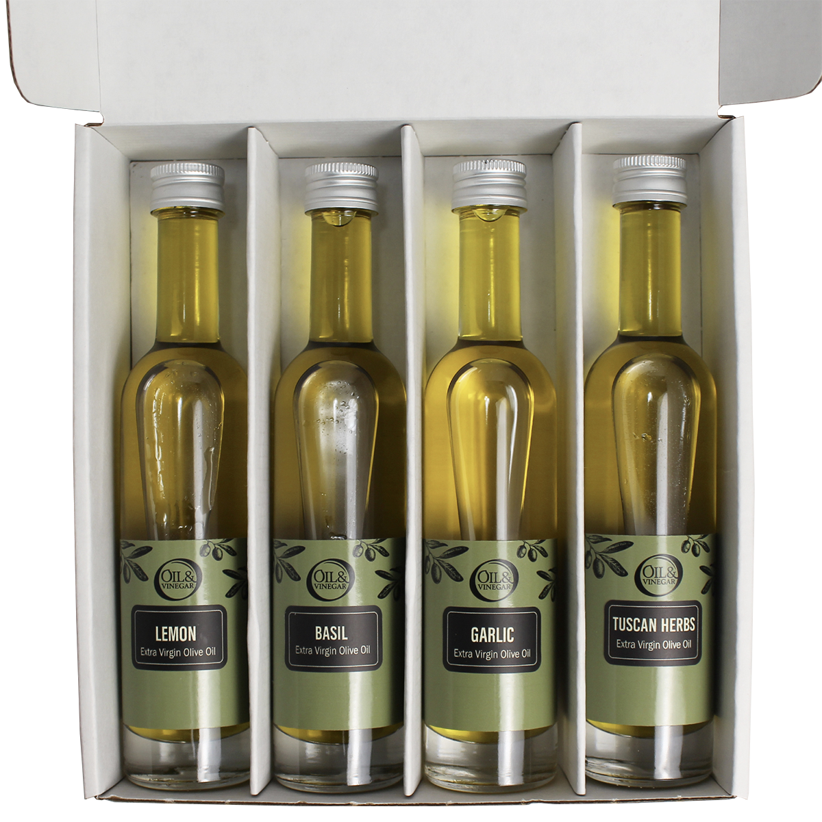 Flavored EVOO Set (4 x 100ml) | Oil & Vinegar USA Flavored EVOO Set (4 x 100ml) | Oil & Vinegar USA