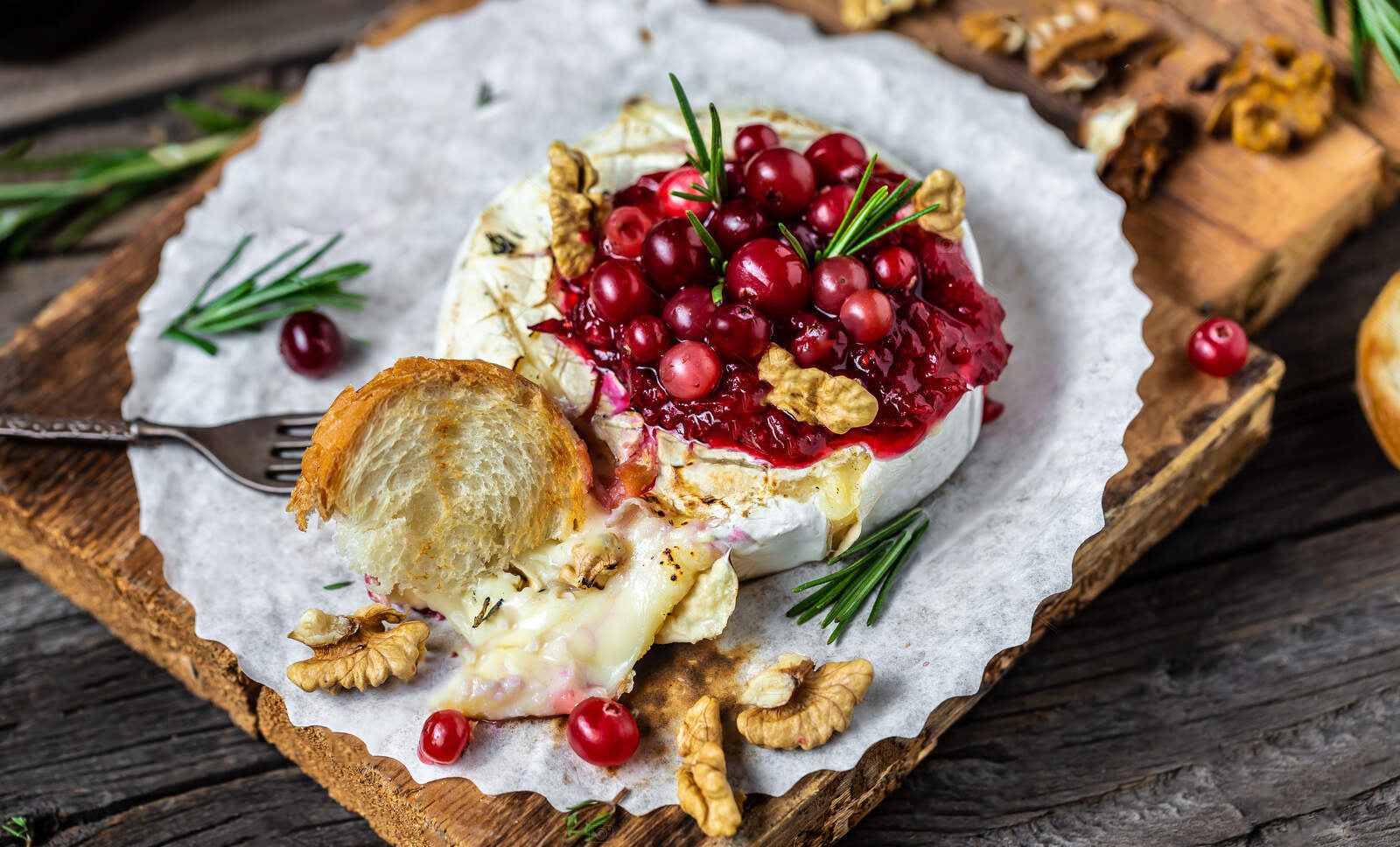 Baked Camembert with Red Berry Compote