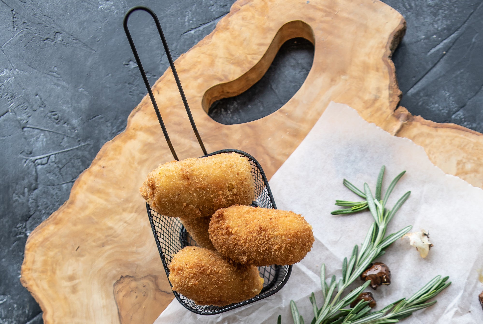 Potato and Parsnip Croquettes with Potato & Fries Mix and Dill Lemon Mustard