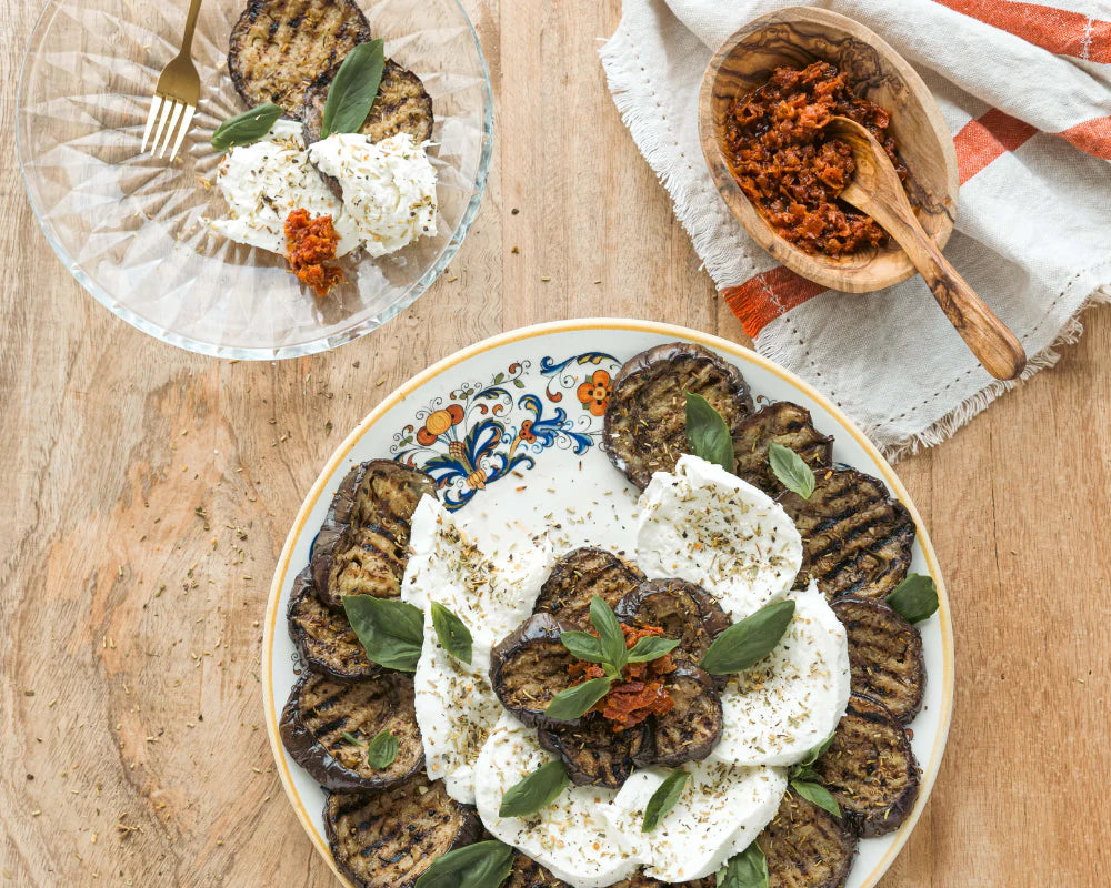 Grilled eggplant salad