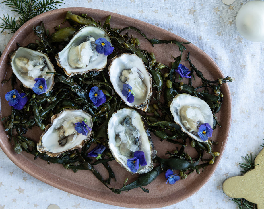 Oysters with Gin Vinegar Granita