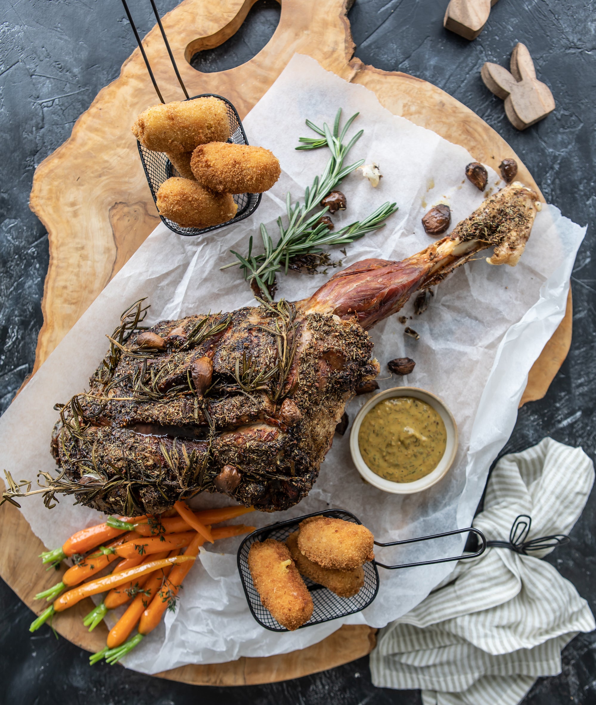 Roasted Leg of Lamb with Lemon & Herb Rub