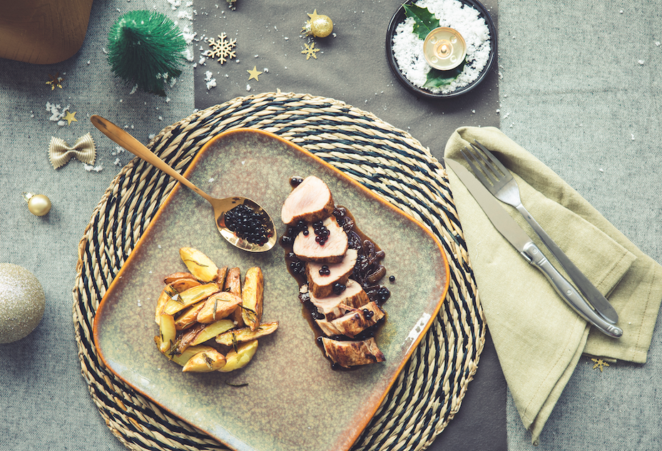 Pork Tenderloin with Balsamic Pearls