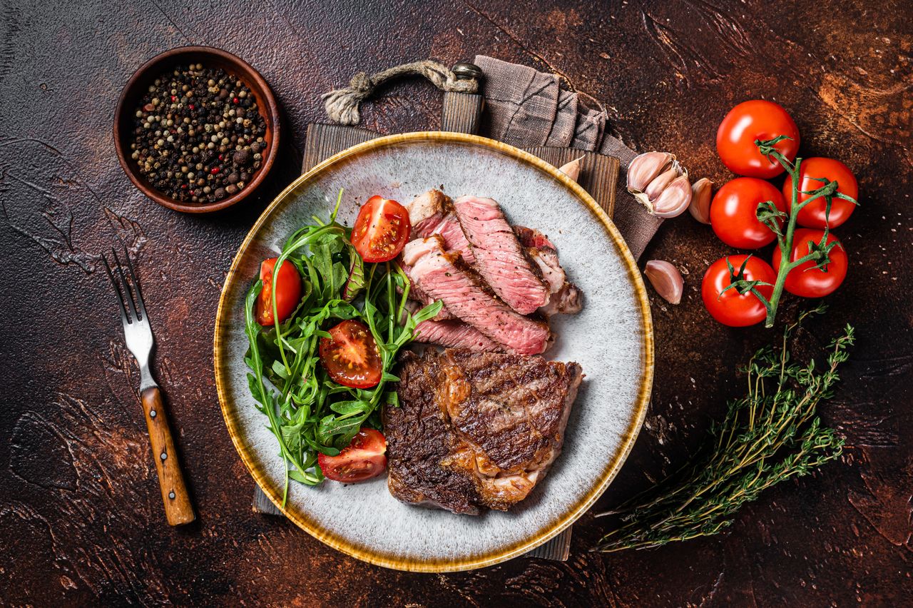 Grilled Ribeye and Salad