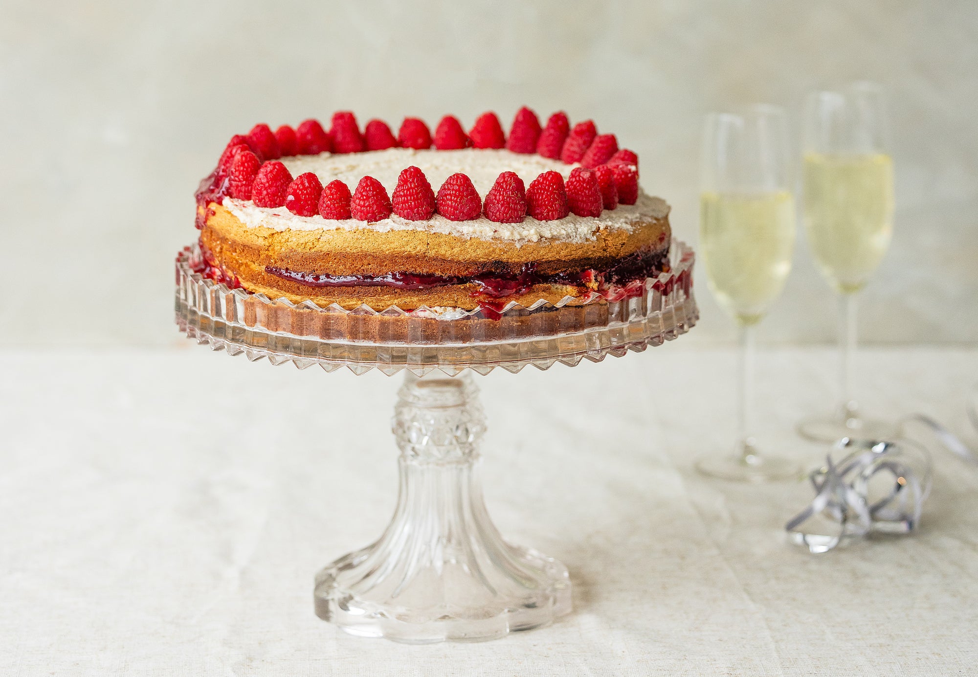 Raspberry Whipped Cream Cake