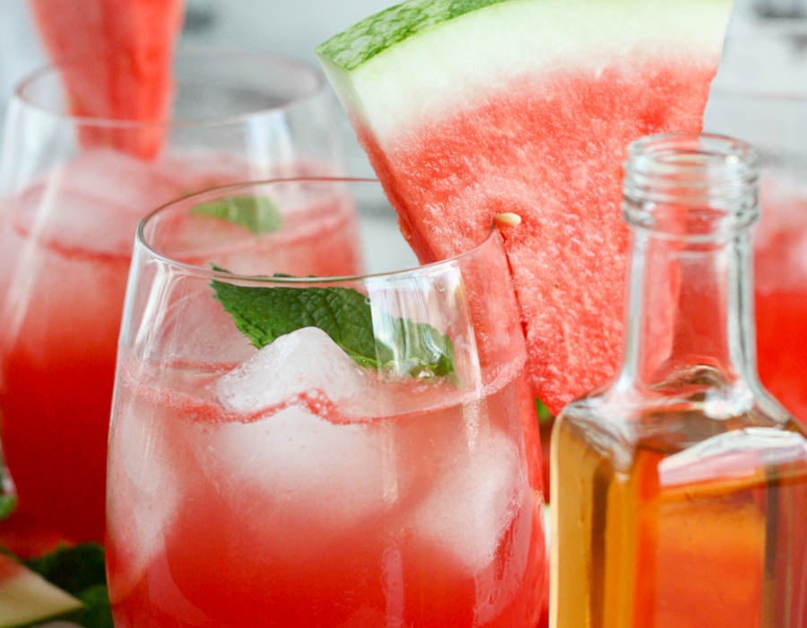 Watermelon Shrub Vodka Spritzer