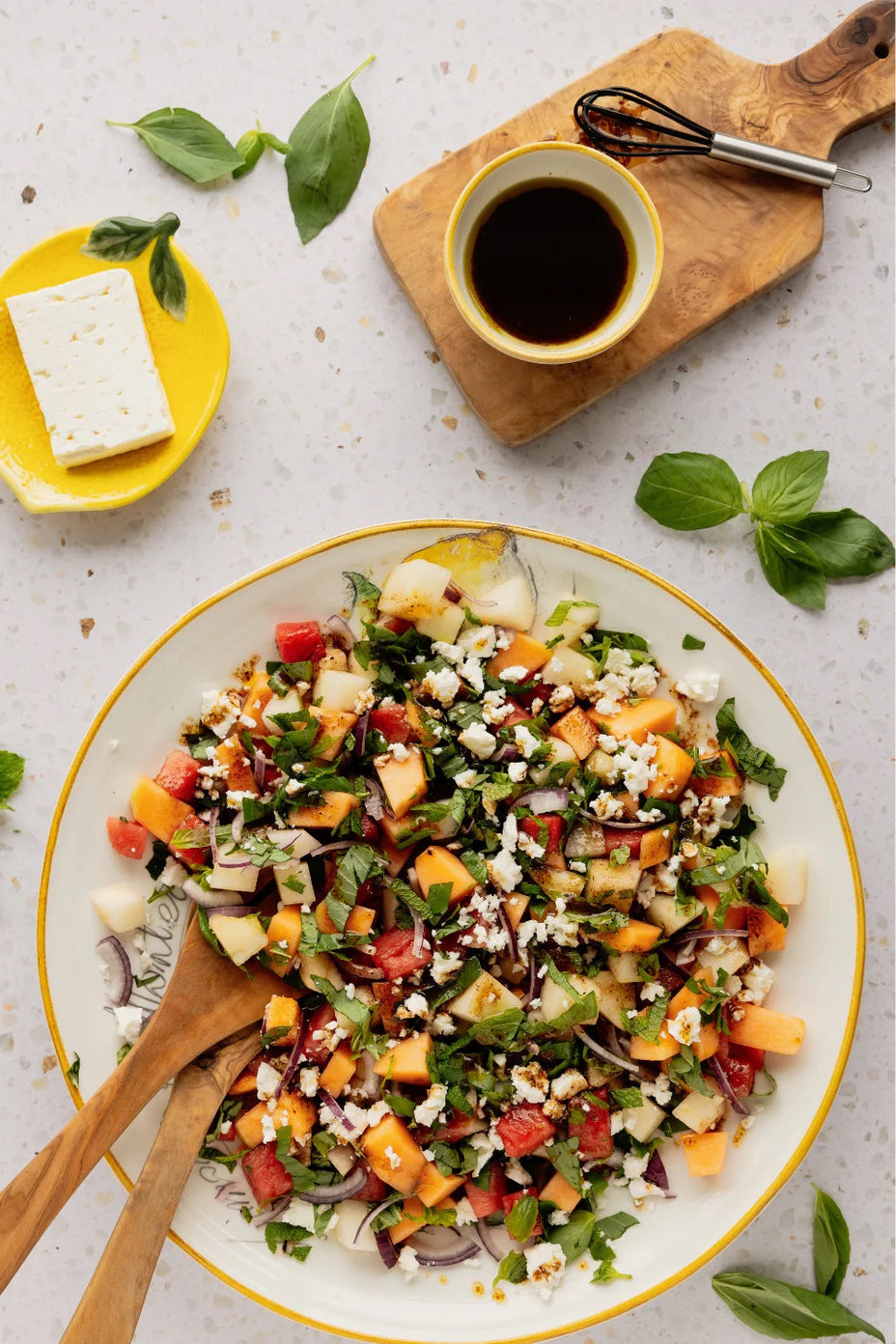 Melon Salad with Watermelon Vinegar