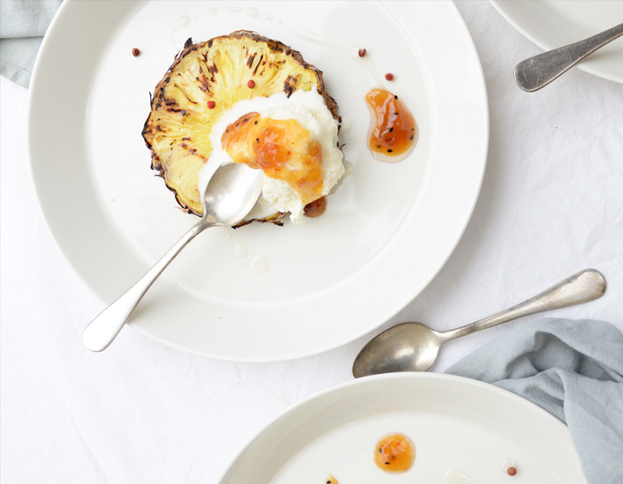 Grilled Pineapple with Coconut Ice Cream