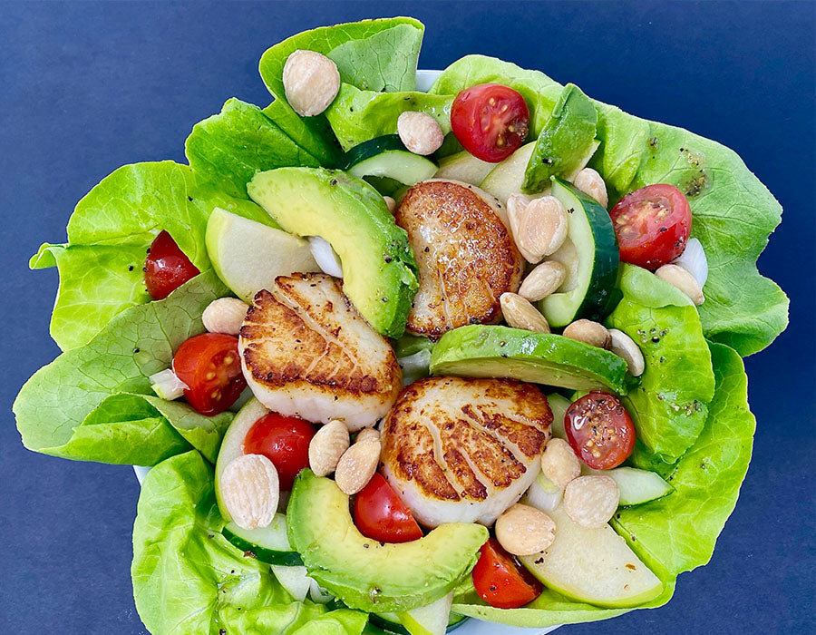 Seared Scallops with Butter Lettuce Salad