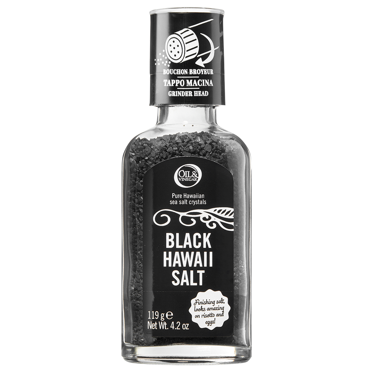 Black Hawaii Salt with Mill (119 g/4.2 oz)