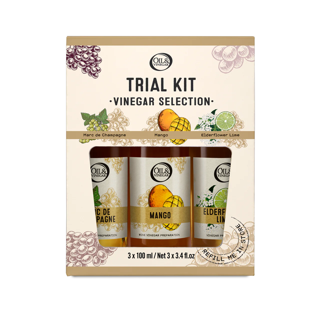 Trial kit vinegar 3x100ml/3x3.38fl.oz.