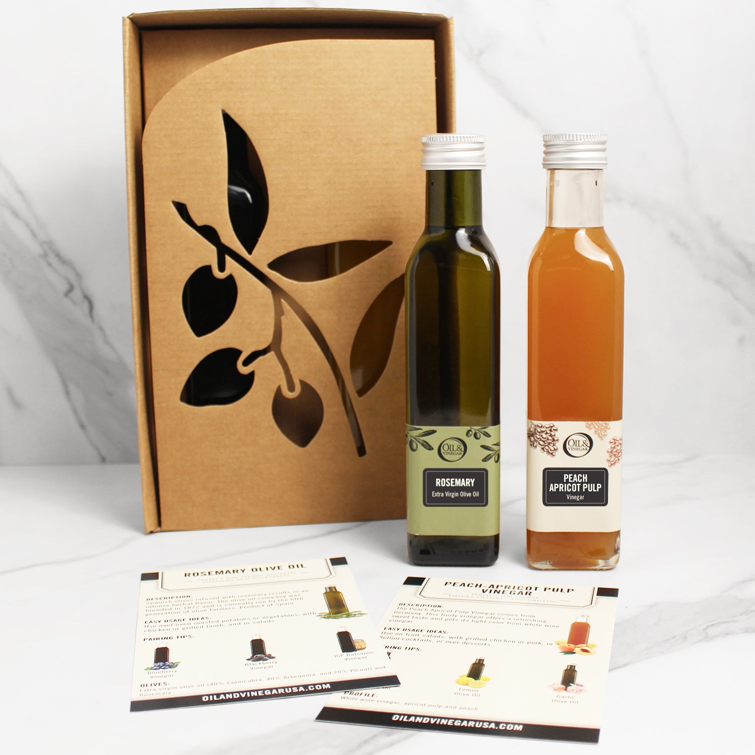 Rosemary Olive Oil & Peach Apricot Pulp Vinegar 2x250ml