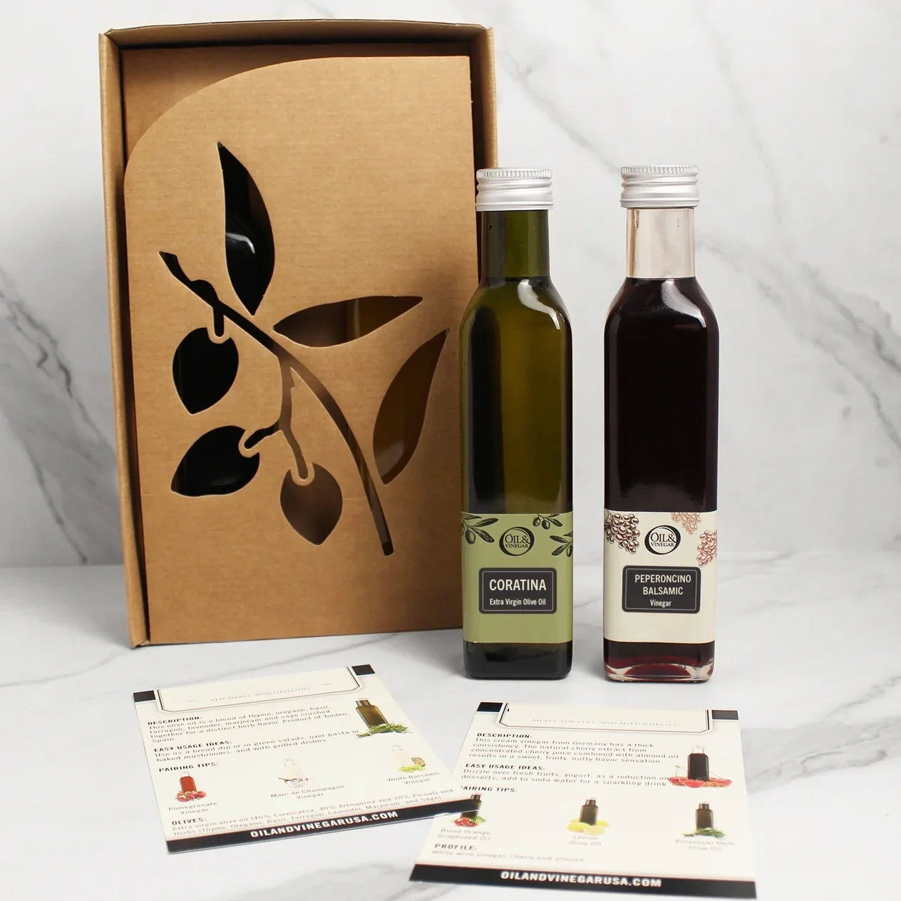 Coratina Extra Virgin Olive Oil & Peperoncino Balsamic Vinegar 2x250ml